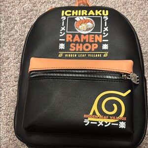 Ichiraku Ramen Shop Black and Orange Backpack